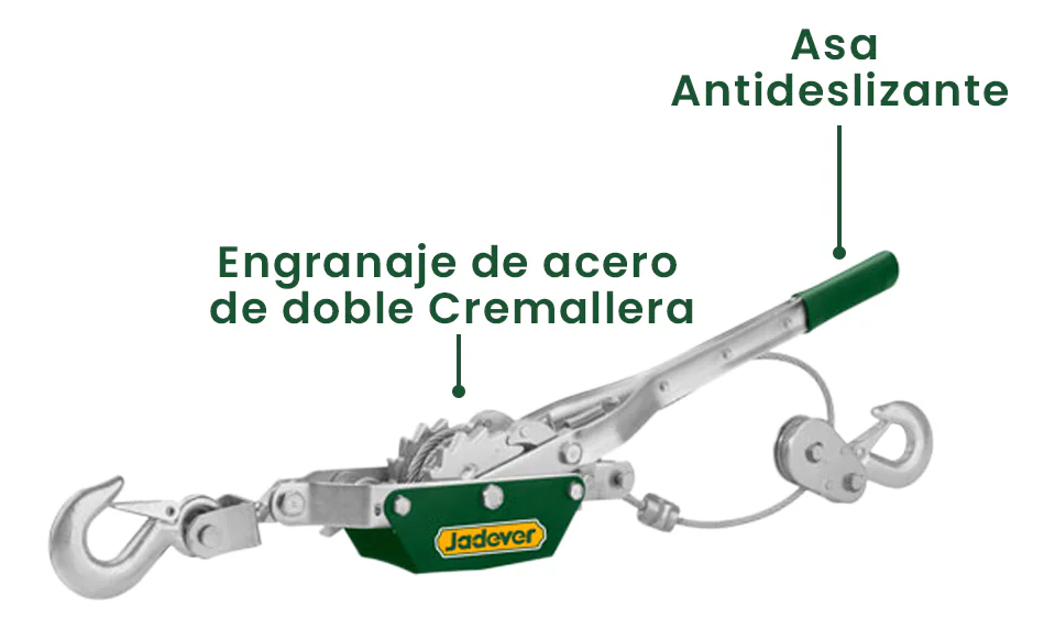 Aparejo Palanca Malacate Manual 2 T Jadever Jdju1020 - Imagen 3
