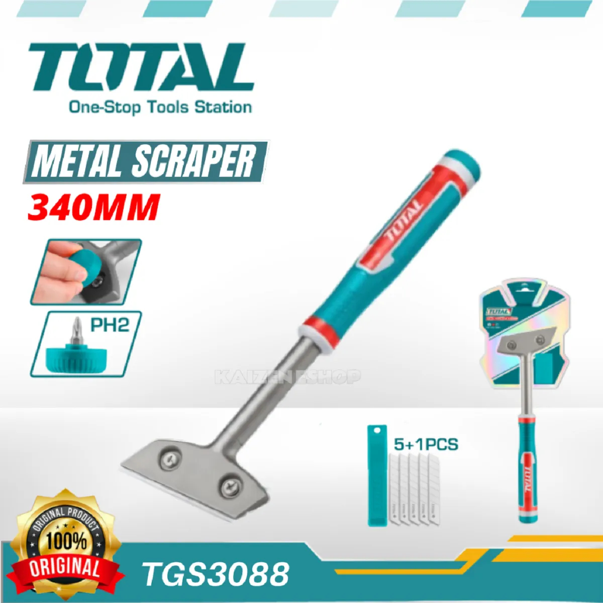 Escareador Raspador Metálico Total 340mm 5 Cuchillas Vidrio - Imagen 4