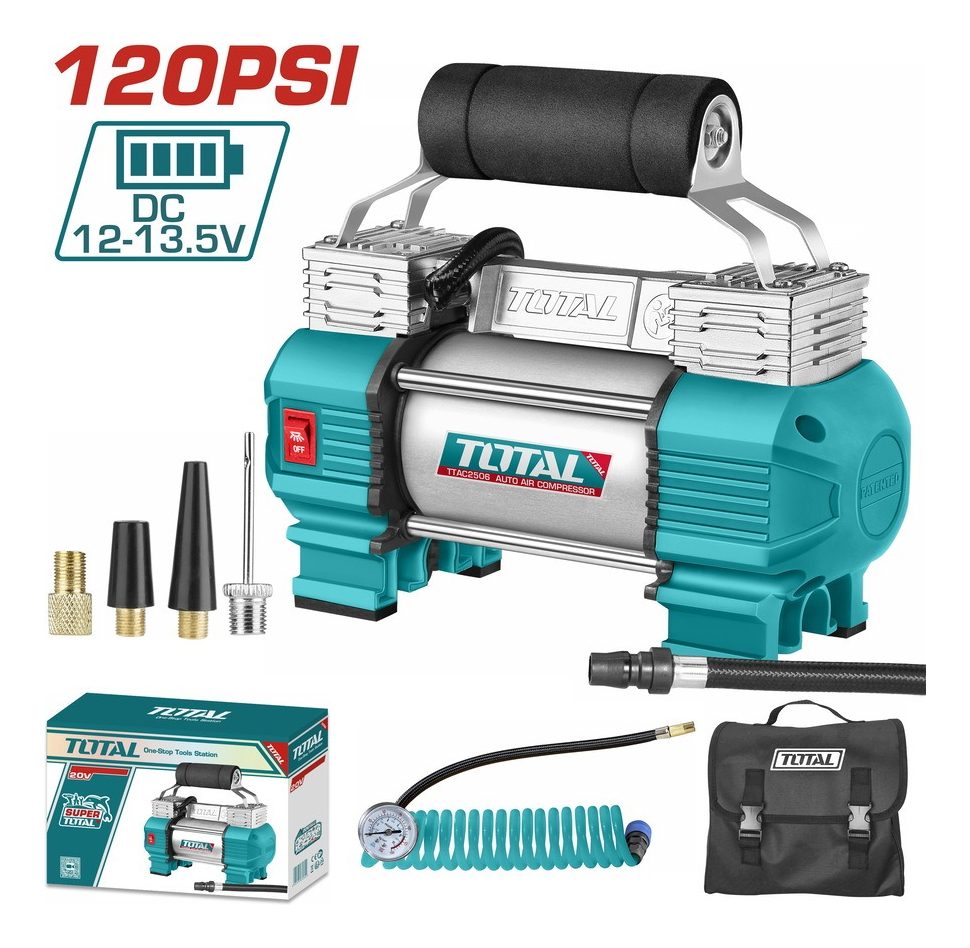 Compresor Aire Para Auto 12v 110psi Con Luz Total Ttac2506 - Imagen 4