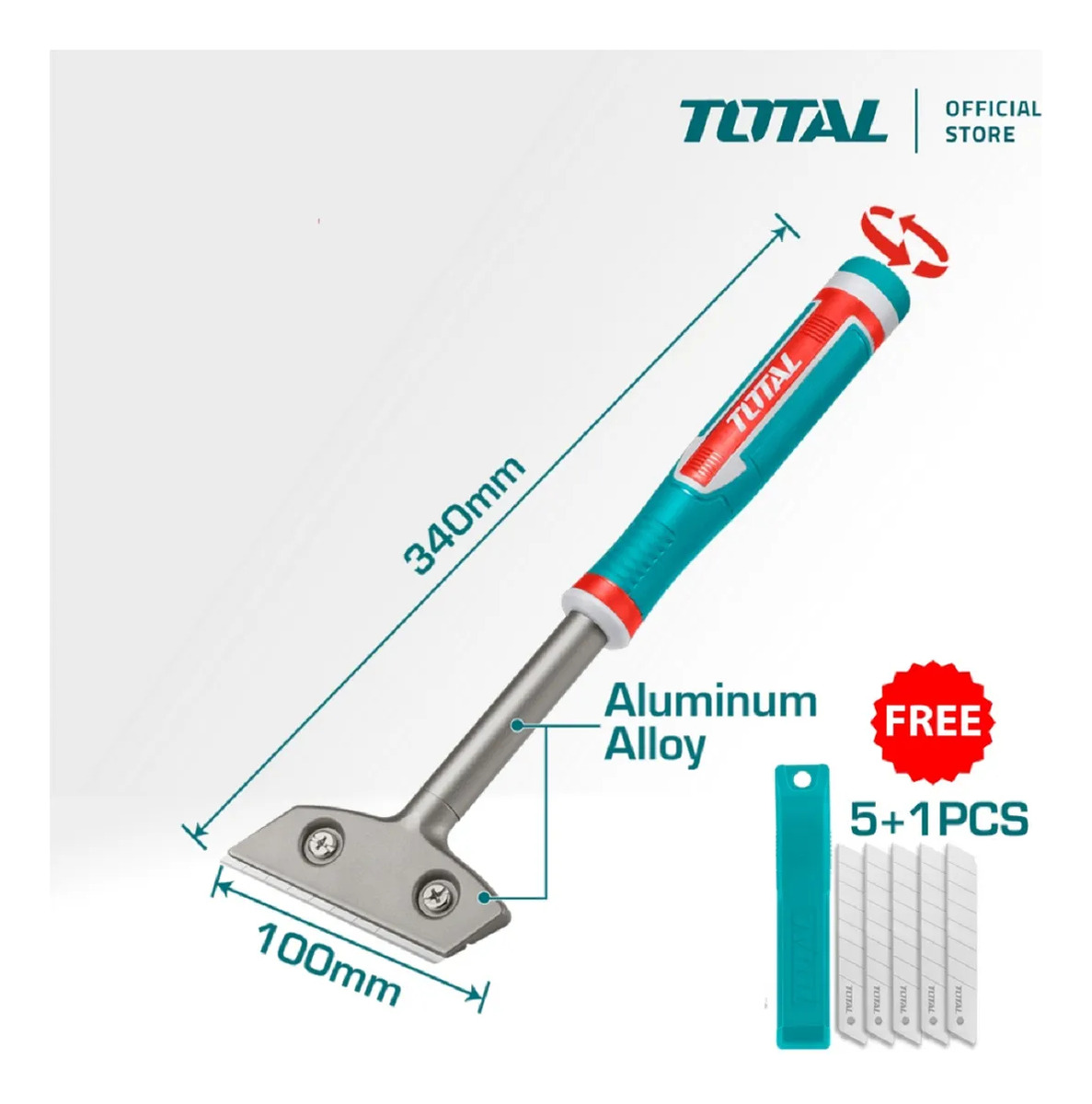 Escareador Raspador Metálico Total 340mm 5 Cuchillas Vidrio - Imagen 3