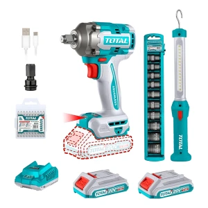 Kit Llave De Impacto 400nm 1/2 Linterna 2bat Total Brushless