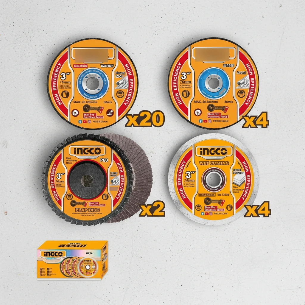 Set X 30 3 Discos P Mini Amoladora Cagli76017 Ingco Mcd0763