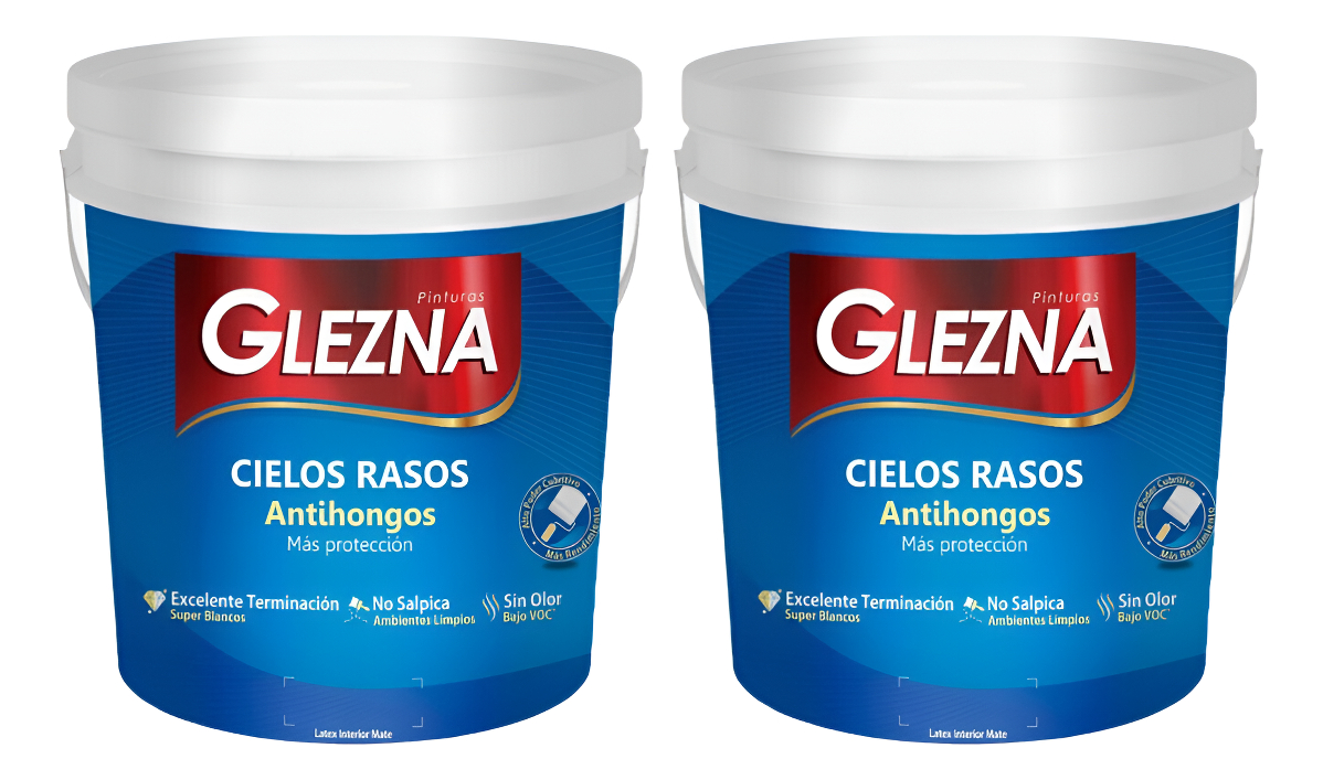 Pintura Glezna Cielos Rasos 18+18l Antihongos Latex Promo!! - Imagen 3