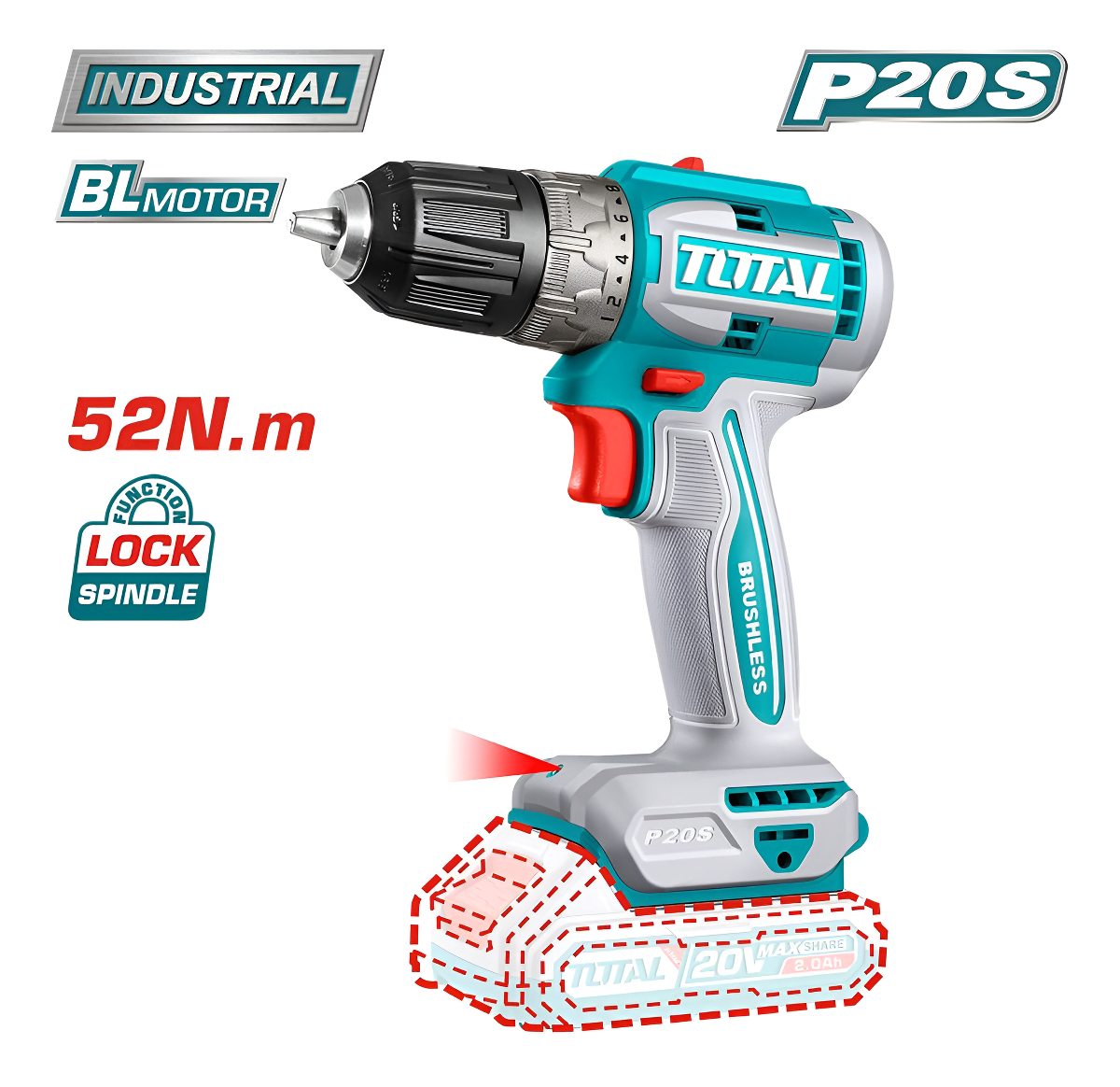 Kit Atornillador Llave Impacto Rotomartillo Amoladora Color Turquesa Frecuencia 50-60 - Imagen 3