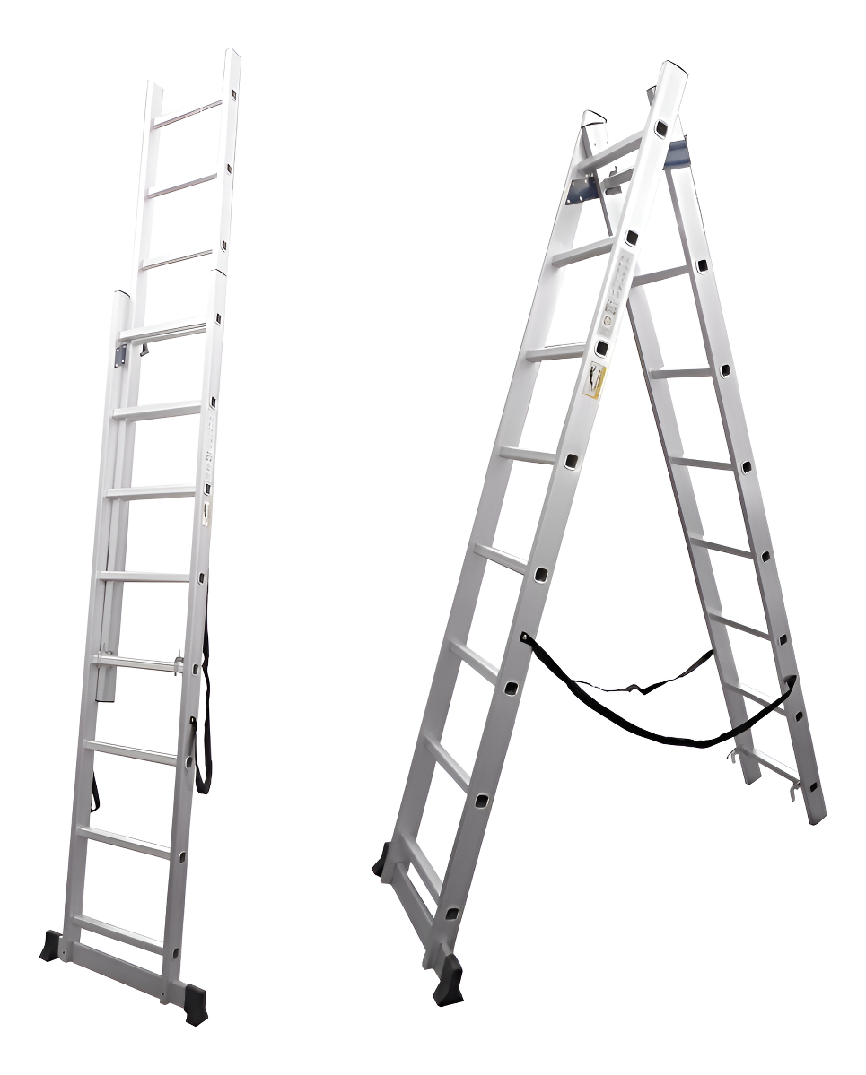 Escalera Extensible Aluminio Colisa 2 Tramos 20 Escalon 150k