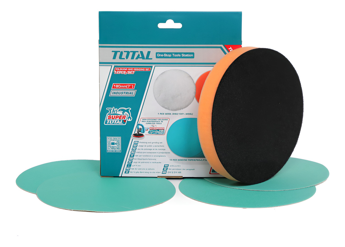 Set 12 Piezas De Lijas 180mm 7 Para Lustrapulidora Total