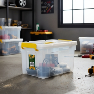 Cajón Contenedor Plástico Apilable Transparente 66l Jadever