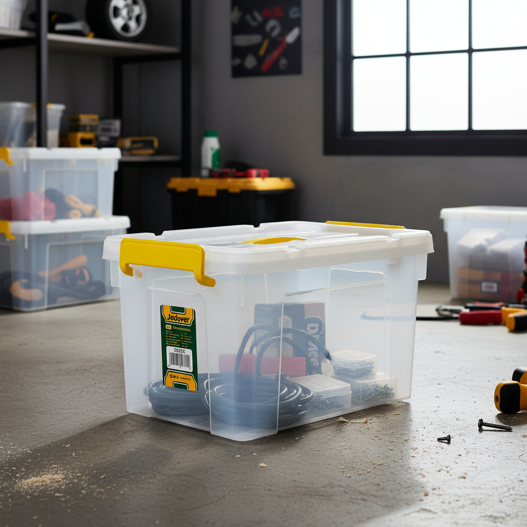 Cajón Contenedor Plástico Apilable Transparente 66l Jadever