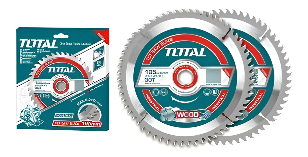 Set De 2 Discos Corte Madera Total Para Sierra Circular, 7.1/4'' 185mm, Eje 20mm, 30 Dientes - Tac231410