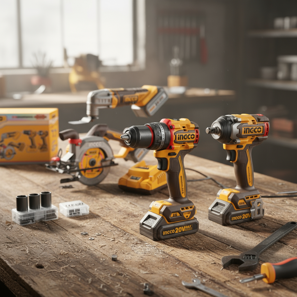 Kit Combo Ingco Taladro + Llave Impacto + Sierra +accesorios - Imagen 3