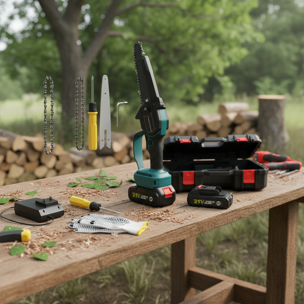 Mini Motosierra 6 PuLG 2 Bat 21v + Brazo Extensible 2.20m - Imagen 5