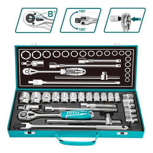 Juego De Dados Total, 24 Piezas, Encastre 1/2 - Industrial - Imagen 2