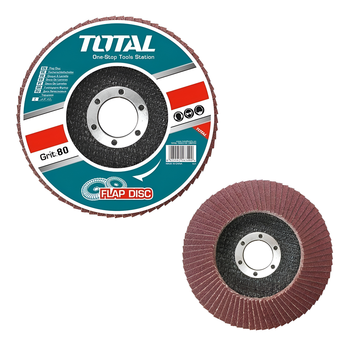 Pack X 10 Discos Flap Acero Madera P80 Total Tac631153