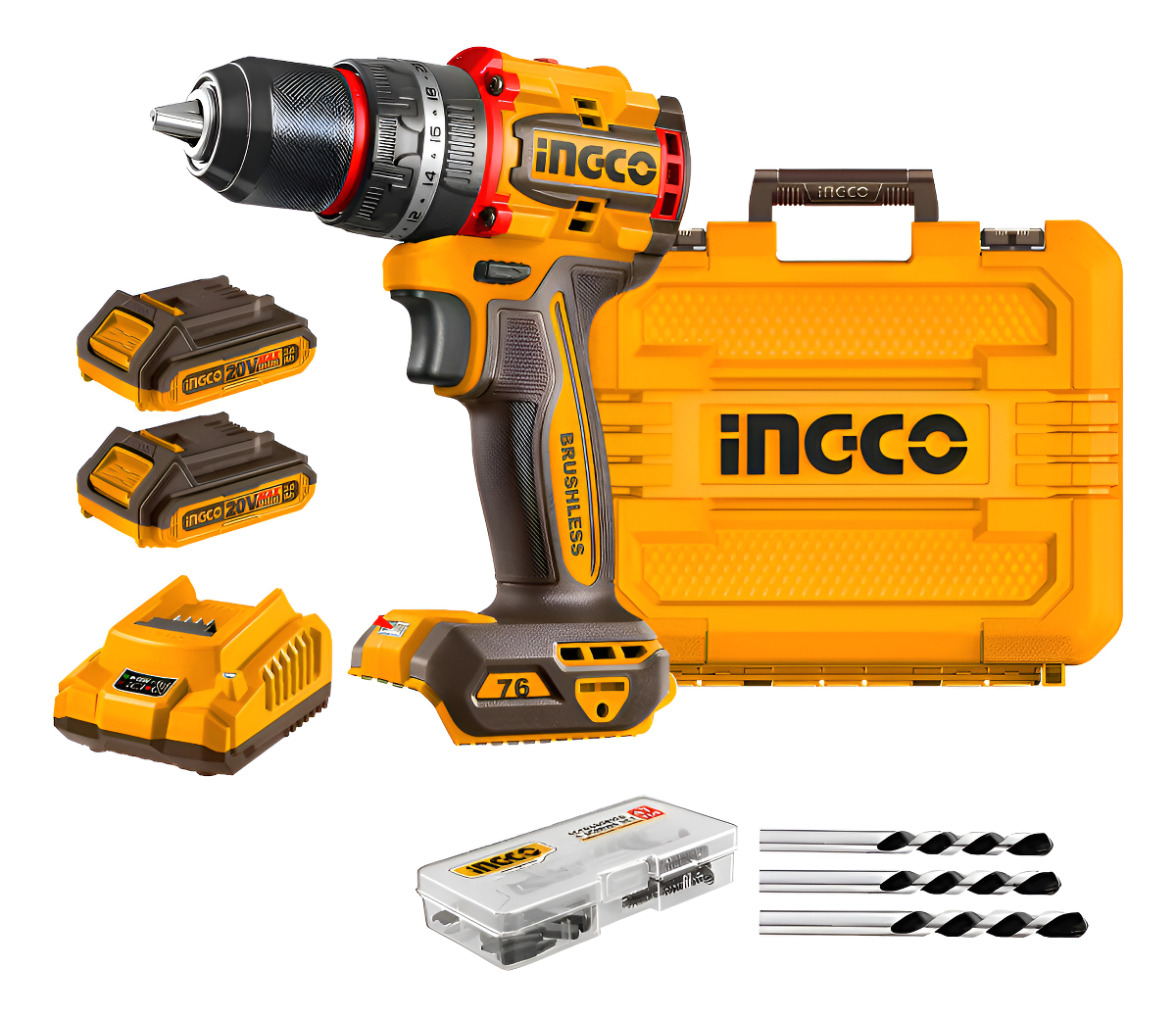 Taladro Atornillador C/percutor 76nm Con Batería Ingco
