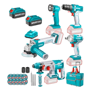 Kit Atornillador Llave Impacto Rotomartillo Amoladora Color Turquesa Frecuencia 50-60