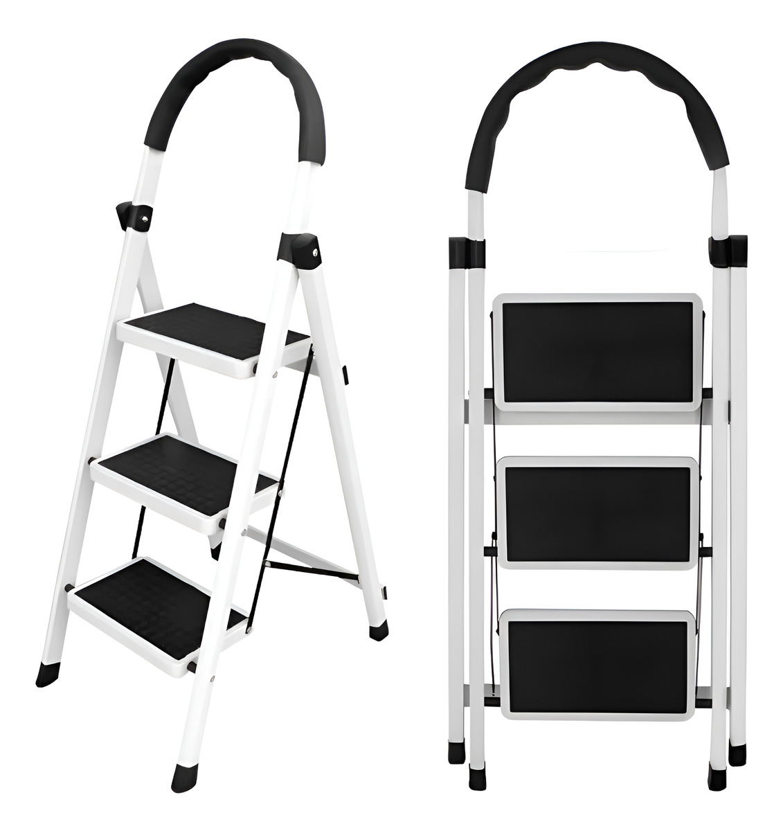 Escalera Metal Familiar Plegable Tijera 3esc 72cm Hasta 150k