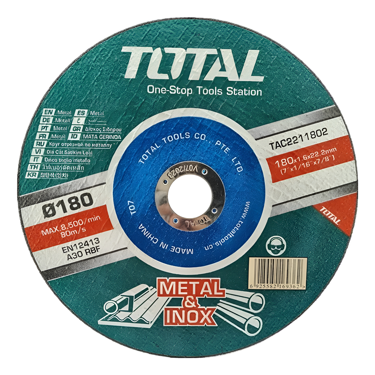 Disco De Corte Metal Abrasivo 7'' Total Tac2211802