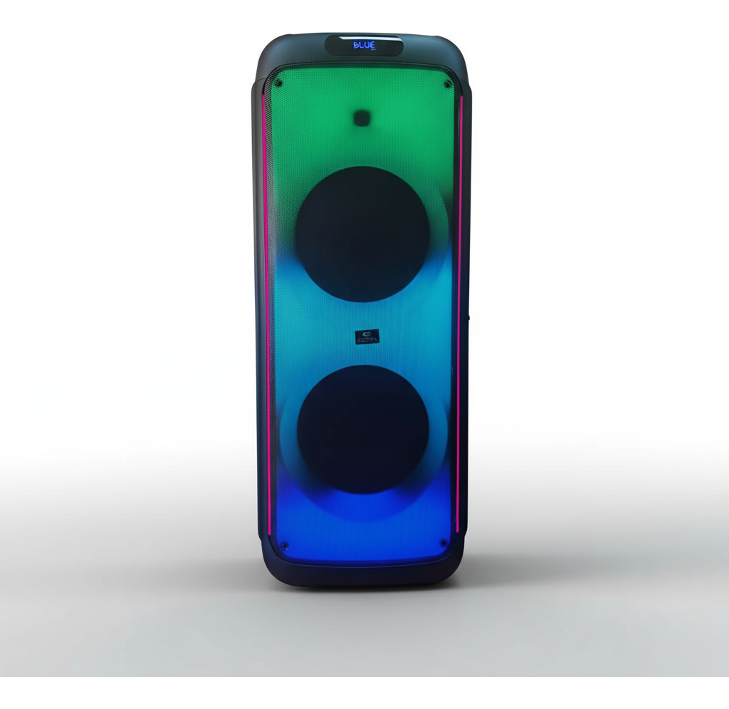 Torre Audio Parlante Fm Usb Mic Litio 8000 Pwpo Karaoke 2x12 - Imagen 2