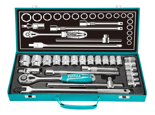 Juego De Dados Total, 24 Piezas, Encastre 1/2 - Industrial