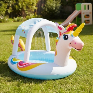 Piscina Inflable C/ Techo Unicornio 254x132x109 130 Lt Intex