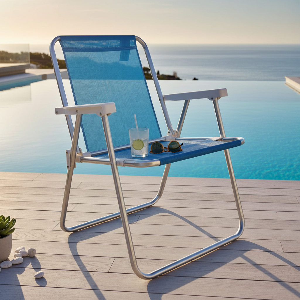 Silla Alta Sannet Aluminio Plegable Mor Hasta 120kg 2238 - Imagen 2