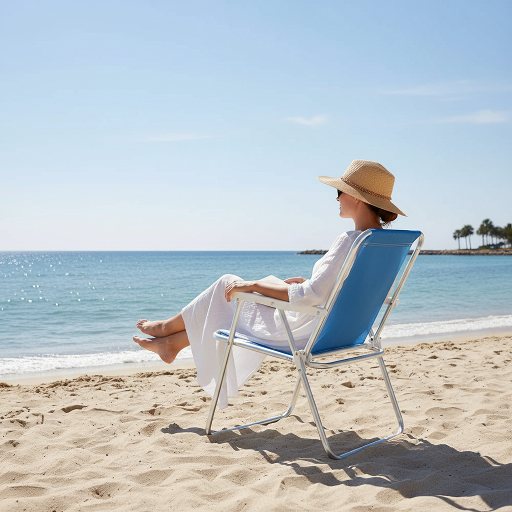 Silla Alta Sannet Aluminio Plegable Mor Hasta 120kg 2238 - Imagen 5