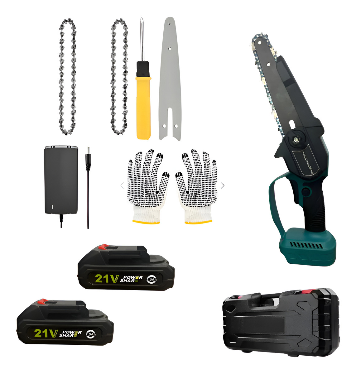 Mini Motosierra 21v 6 Pulgadas Con 2 Baterias Maletin