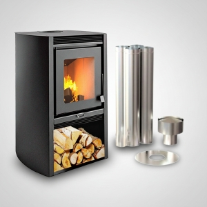 Calefactor Leña Doble Combustion Metavila 52mt2 C/kit Techo