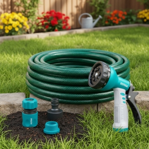 Kit Manguera Riego Acoples Pistola 9 Funciones 1/2 10-15-20m