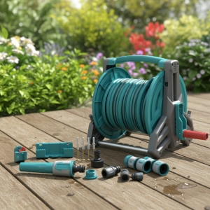 Juego De Carrete Para Manguera De Riego Pvc De 1/2 20mts