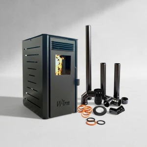 Calefactor Estufa Pellet 4kw 40mt2 Italy Con Kit Caños Warm