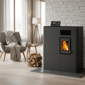 Calefactor Estufa A Pellet De Pasillo 5kw 60m2 Warm