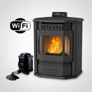 Estufa Calefactor Pellet Esquinero 13kw Warm 130mt2 + Regalo