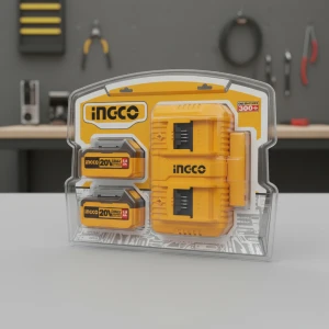 Set De 2 Baterias 20v 5amp + 1 Cargador Ingco Fbcpk2425