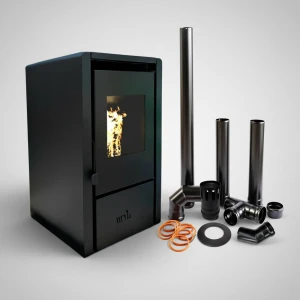 Calefactor Estufa Pellet 7.5kw 75m2 Warm Kit Caños Incluido
