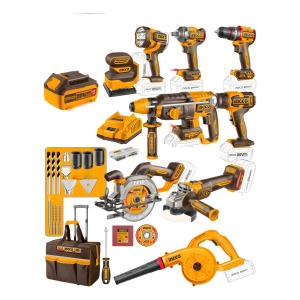 Super Combo 9 Herramientas Inalámbricas Ingco 20v + Maleta