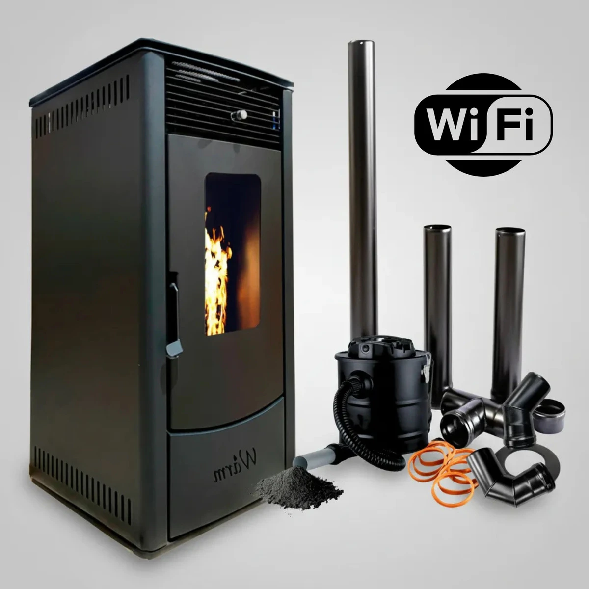 Calefactor Estufa Pellet Warm 11kw 110m2 C/kit Y Regalo