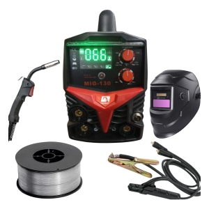 Kit Soldadora Con Careta Mig Mag Tig 130a Alambre Flux