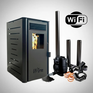 Calefactor Estufa Pellet 4kw 40mt2 + Kit Y Aspiradora Warm