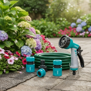 Kit Manguera Riego Acoples Pistola 9 Funciones 1/2 10-15-20m