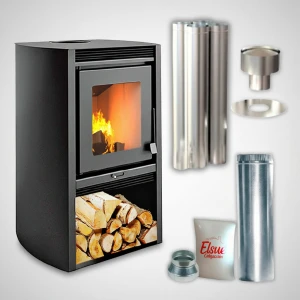 Calefactor Leña Doble Combustion Metavila 52mt2 Inst. Techo