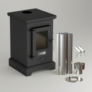 Calefactor A Leña Doble Comb Dublin 50m2 Kit Pared Metavila