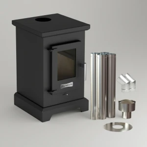 Calefactor A Leña Doble Comb Dublin 50m2 Kit Pared Metavila