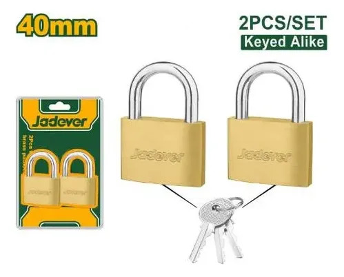 Set 2 Candados De Bronce 40mm Jadever Jdpdt442 - Imagen 2