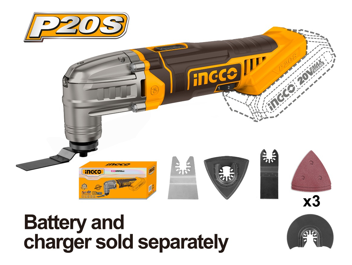 Multifuncional Multi Tool Oscilante Inalámbrica 20v Ingco - Imagen 2