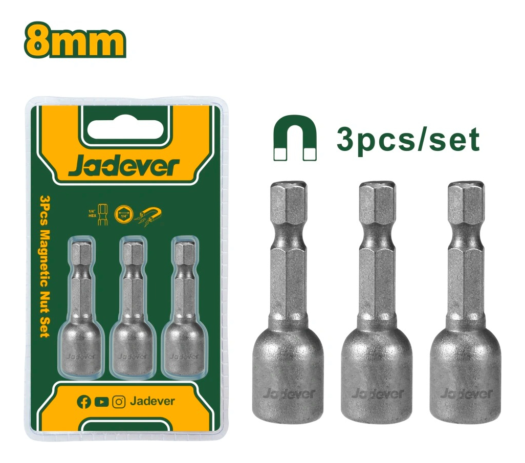 Set 3 Dados 8 Mm 1/4 Enc 1/4 Jadever Jdwr1k08 - Imagen 3