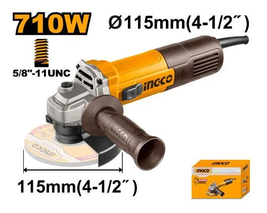 Amoladora Angular 710w 115mm Ingco - Imagen 2