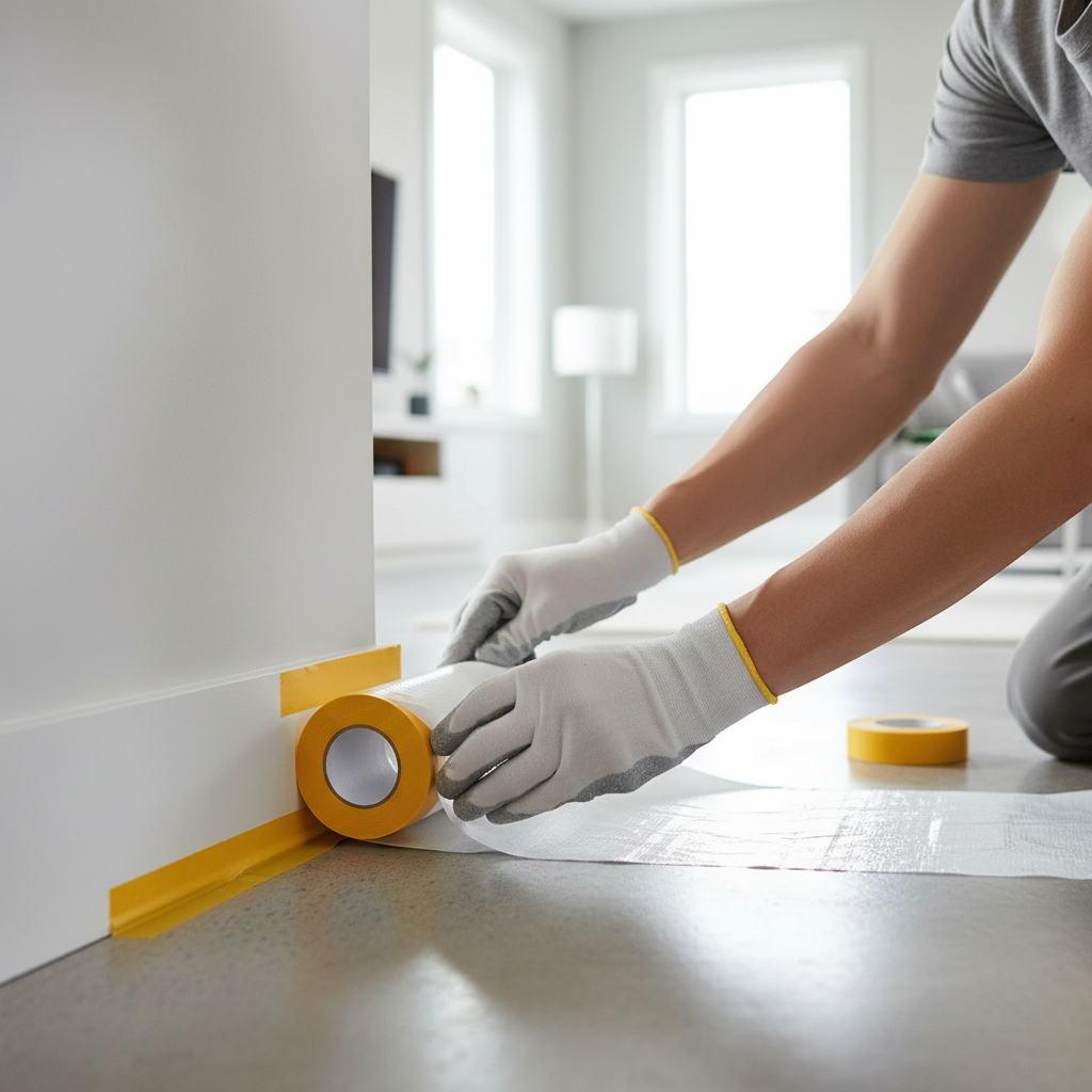 Nylon De Enmascarar Con Cinta 55cm O 110cm De Ancho X25m