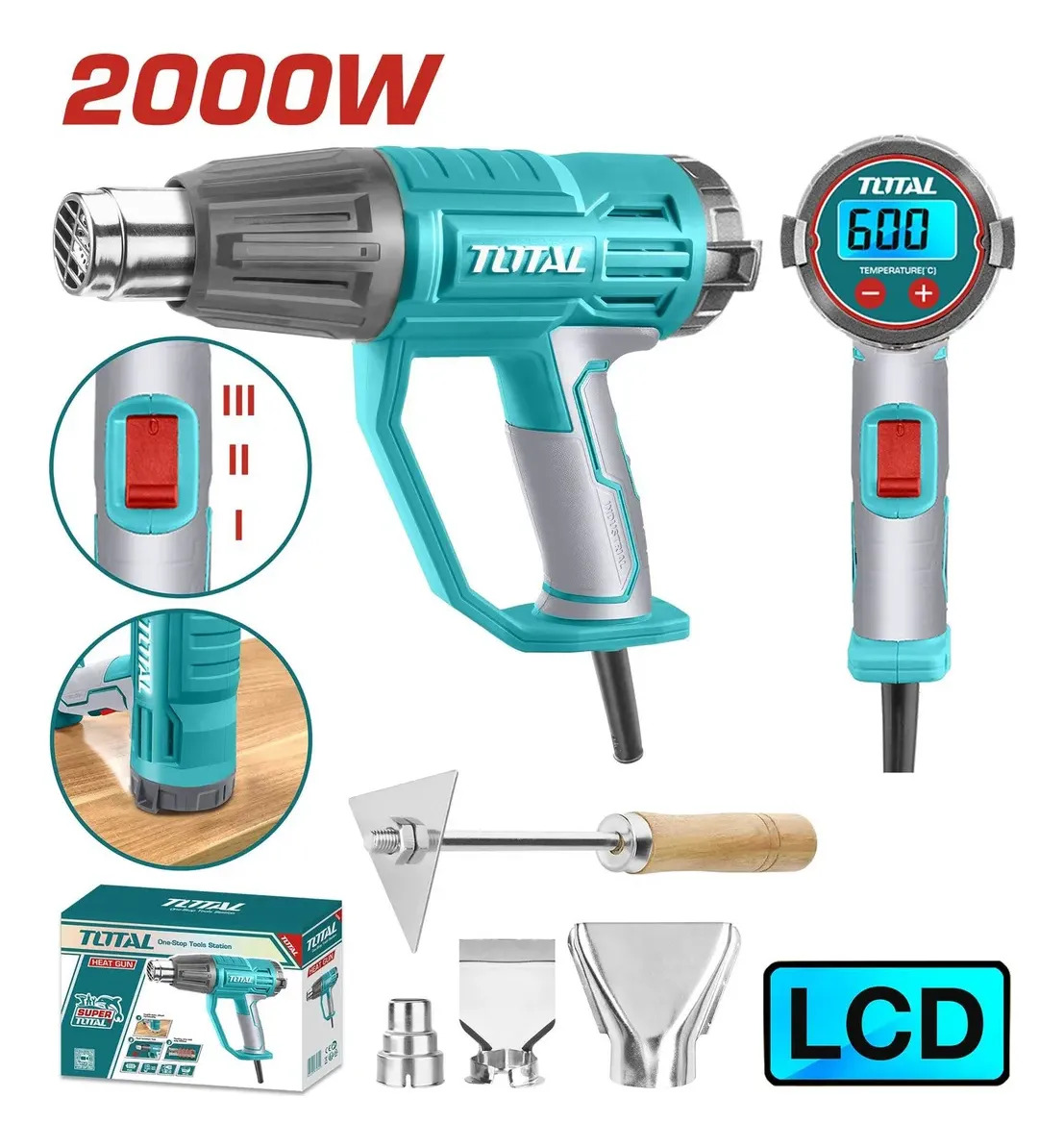 Pistola De Calor 2000w C/ Pantalla Digital Regulable Total - Imagen 2