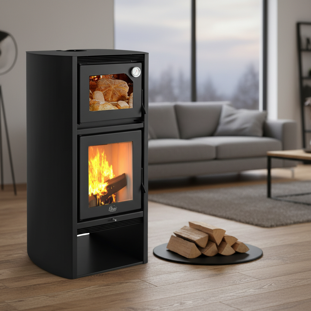 Calefactor Ecologico Leña Con Horno 1490gf + Kit Techo - Imagen 4